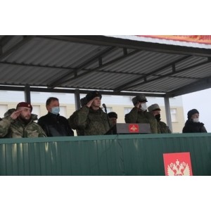 Митинг, посвящённый началу зимнего периода обучения 2020-2021 учебного года на плацу воинской части Валуйского гарнизона  